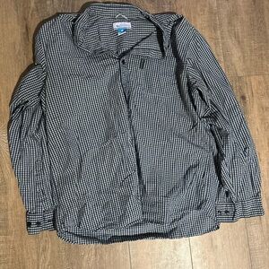 Columbia Black and White Gingham Button Down Shirt